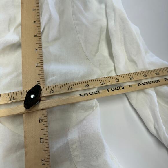 DL1961 Blouse Womens X Small White Audrey V Neck Button Up Linen - Picture 12 of 15